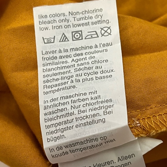 J. Crew Mustard and Pink Eyelet Embroidered Flutter Sleeve Top Size Small - Picture 9 of 13